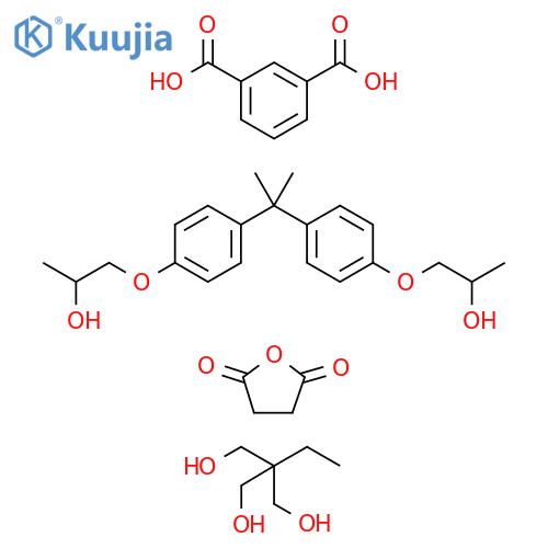 1,3-Benzenedicarboxylicacid,polymerwithdihydro-2,5-furandione,2-ethyl-2-(hydroxymethyl)-1,3-propanedioland1,1'-[(1-methylethylidene)bis(4,1-phenyleneoxy)]bis[2-propanol] structure