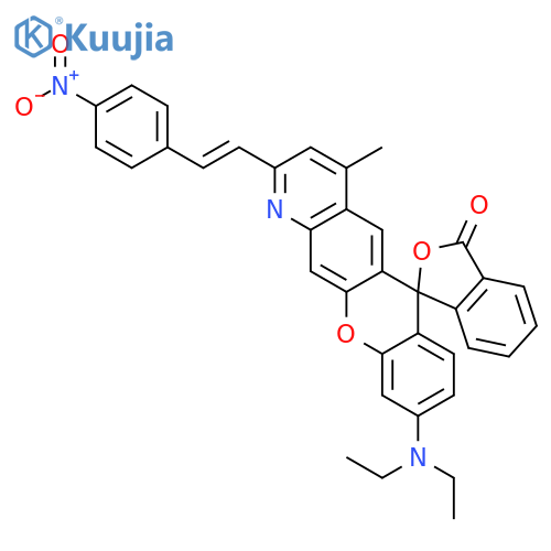 SPIRO[6H-[1]BENZOPYRANO[3,2-G]QUINOLINE-6,1'(3'H)-ISOBENZOFURAN]-3'-ONE, 9-(DIETHYLAMINO)-4-METHYL-2-[2-(4-NITROPHENYL)ETHENYL]- structure