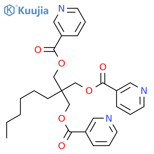 3-Pyridinecarboxylicacid, 1,1'-[2-hexyl-2-[[(3-pyridinylcarbonyl)oxy]methyl]-1,3-propanediyl] ester structure