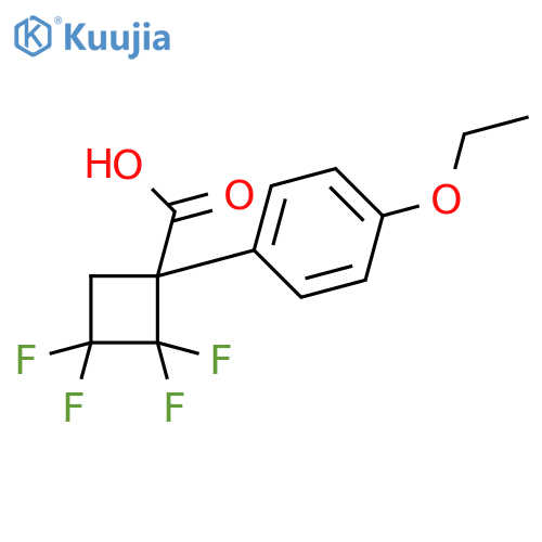 Cyclobutanecarboxylic acid, 1-(4-ethoxyphenyl)-2,2,3,3-tetrafluoro-, (R)- structure