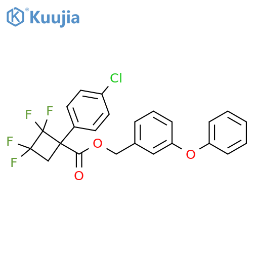 Cyclobutanecarboxylic acid, 1-(4-chlorophenyl)-2,2,3,3-tetrafluoro-, (3-phenoxyphenyl)methyl ester structure