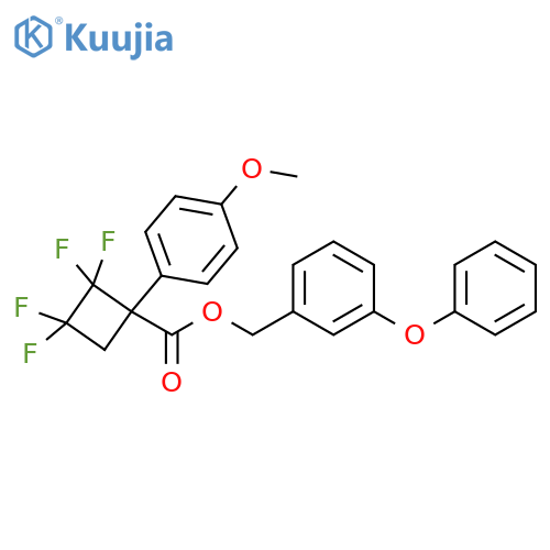 Cyclobutanecarboxylic acid, 2,2,3,3-tetrafluoro-1-(4-methoxyphenyl)-, (3-phenoxyphenyl)methyl ester structure