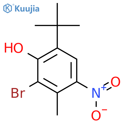 PHENOL, 2-BROMO-6-(1,1-DIMETHYLETHYL)-3-METHYL-4-NITRO- structure