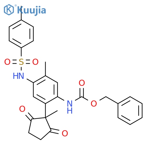 Carbamic acid, [5-methyl-2-(1-methyl-2,5-dioxocyclopentyl)-4-[[(4-methylphenyl)sulfonyl]amino]phenyl]-, phenylmethyl ester (9CI) structure