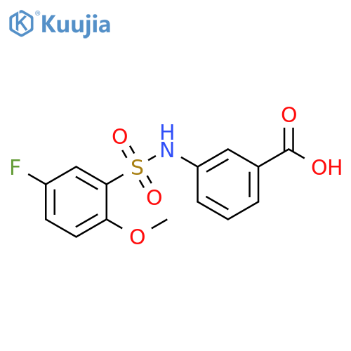3-(5-fluoro-2-methoxybenzenesulfonamido)benzoic acid structure