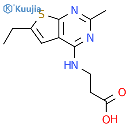3-((6-Ethyl-2-methylthieno[2,3-d]pyrimidin-4-yl)amino)propanoic acid structure