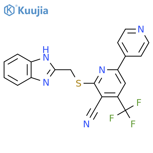 6-{[(1H-1,3-benzodiazol-2-yl)methyl]sulfanyl}-4-(trifluoromethyl)-[2,4'-bipyridine]-5-carbonitrile structure