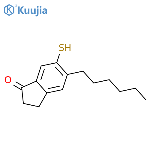1H-Inden-1-one, 5-hexyl-2,3-dihydro-6-mercapto- structure