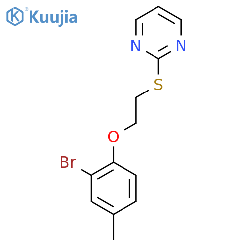 2-[2-(2-Bromo-4-methylphenoxy)ethylsulfanyl]pyrimidine structure