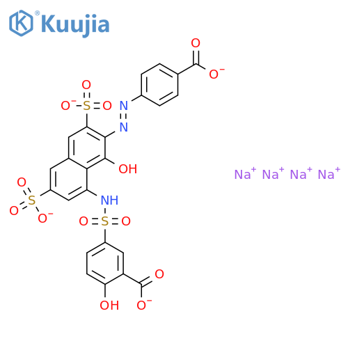 Benzoic acid,5-[[[7-[2-(4-carboxyphenyl)diazenyl]-8-hydroxy-3,6-disulfo-1-naphthalenyl]amino]sulfonyl]-2-hydroxy-,sodium salt (1:4) structure