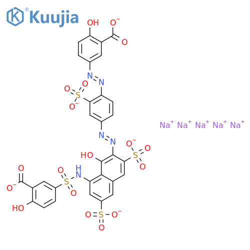 pentasodium 5-[4-[[8-[(3-carboxylato-4-hydroxy-phenyl)sulfonylamino]-1-hydroxy-3,6-disulfonato-2-naphthyl]azo]-2-sulfonato-phenyl]azo-2-hydroxy-benzoate structure
