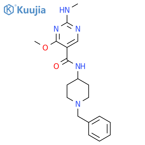 N-(1-benzylpiperidin-4-yl)-4-methoxy-2-(methylamino)pyrimidine-5-carboxamide structure