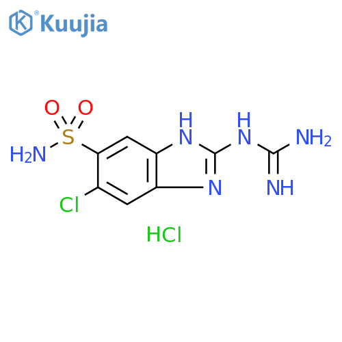 1H-Benzimidazole-5-sulfonamide,2-[(aminoiminomethyl)amino]-6-chloro-, monohydrochloride structure