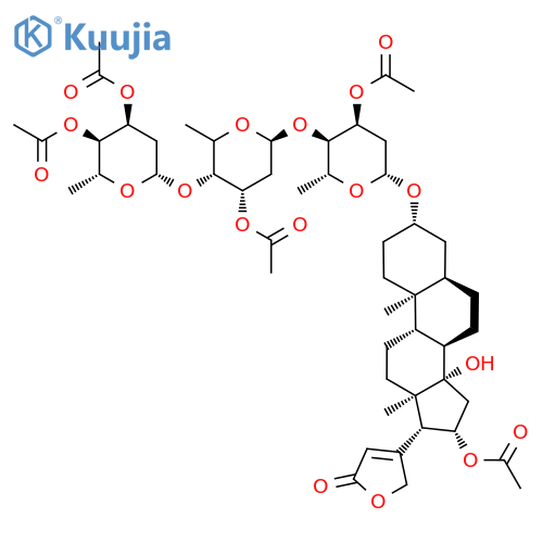 [(2R,3R,4S,6R)-3-[(2S,4S,5R)-4-Acetyloxy-5-[(2S,4S,5R,6R)-4,5-diacetyloxy-6-methyloxan-2-yl]oxy-6-methyloxan-2-yl]oxy-6-[[(3S,5R,8R,9S,10S,13R,14S,16S,17R)-16-acetyloxy-14-hydroxy-10,13-dimethyl-17-(5-oxo-2H-furan-3-yl)-1,2,3,4,5,6,7,8,9,11,12,15,16,17-tetradecahydrocyclopenta[a]phenanthren-3-yl]oxy]-2-methyloxan-4-yl] acetate structure