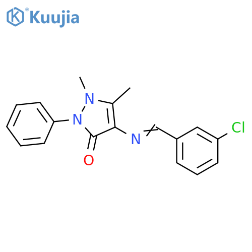 3H-Pyrazol-3-one,4-[[(3-chlorophenyl)methylene]amino]-1,2-dihydro-1,5-dimethyl-2-phenyl- structure