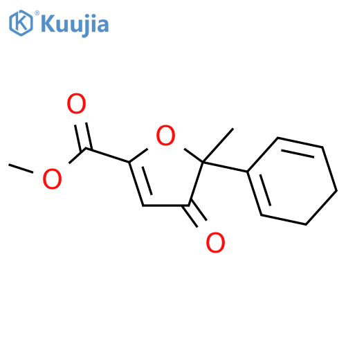 Methyl 5-(cyclohexa-1,5-dien-1-yl)-5-methyl-4-oxo-4,5-dihydrofuran-2-carboxylate structure