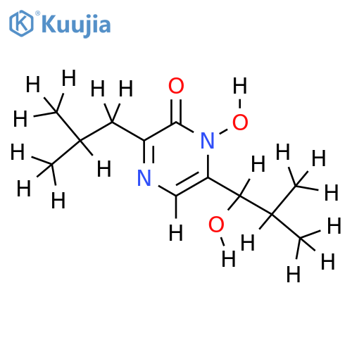 (-)-1-Hydroxy-6-(alpha-hydroxy-isobutyl)-3-isobutyl-1H-pyrazin-2-on structure