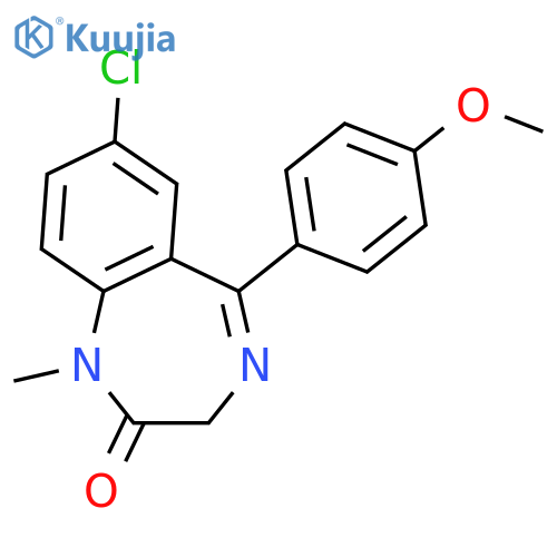 7-chloro-5-(4-methoxyphenyl)-1-methyl-1,3-dihydro-2H-1,4-benzodiazepin-2-one structure