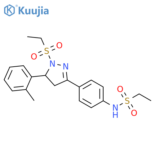 N-{4-[1-(ethanesulfonyl)-5-(2-methylphenyl)-4,5-dihydro-1H-pyrazol-3-yl]phenyl}ethane-1-sulfonamide structure