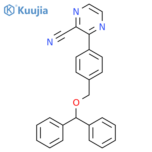 PYRAZINECARBONITRILE, 3-[4-[(DIPHENYLMETHOXY)METHYL]PHENYL]- structure