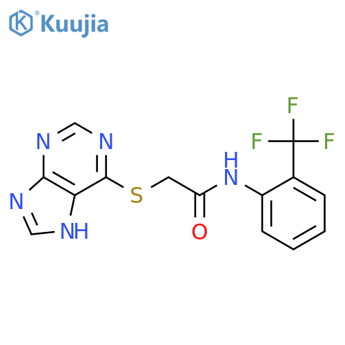 2-(7H-purin-6-ylsulfanyl)-N-2-(trifluoromethyl)phenylacetamide structure