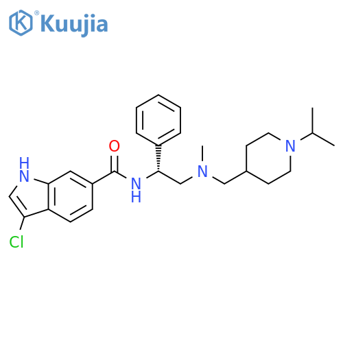 1H-Indole-6-carboxamide,3-chloro-N-[(1R)-2-[methyl[[1-(1-methylethyl)-4-piperidinyl]methyl]amino]-1-phenylethyl]- structure