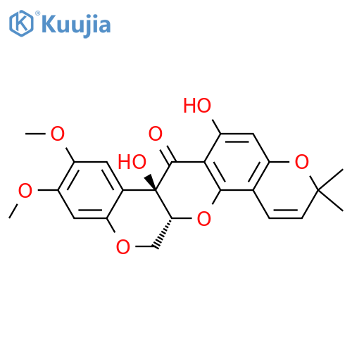 3H-Bis(1)benzopyrano(3,4-b:6,5-e)pyran-7(7aH)-one, 13,13a-dihydro-6,7a-dihydroxy-9,10-dimethoxy-3,3-dimethyl-, (7aR-cis)- structure