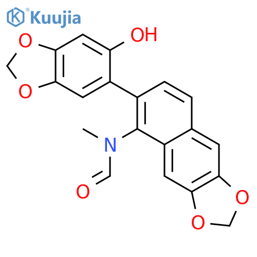 N-[6-(6-hydroxy-1,3-benzodioxol-5-yl)naphtho[2,3-d][1,3]dioxol-5-yl]-N-methylformamide structure