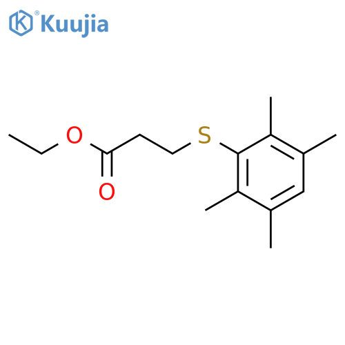 ethyl 3-[(2,3,5,6-tetramethylphenyl)sulfanyl]propanoate structure