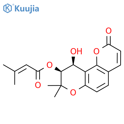 2-Butenoic acid, 3-methyl-, 9,10-dihydro-10-hydroxy-8,8-dimethyl-2-oxo-2H,8H-benzo[1,2-b:3,4-b']dipyran-9-yl ester, cis- structure