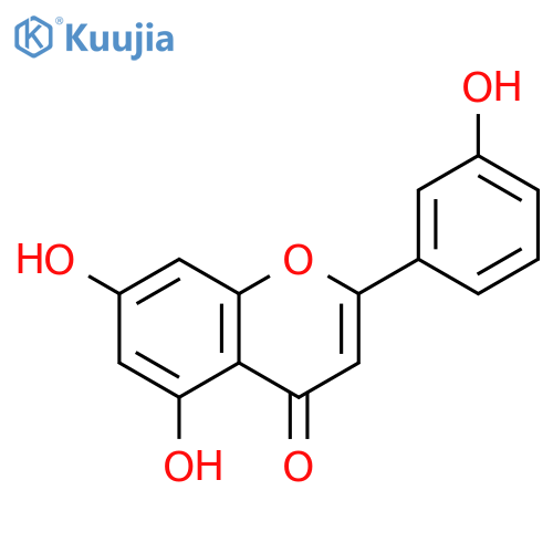 4H-1-Benzopyran-4-one, 5,7-dihydroxy-2-(3-hydroxyphenyl)- structure