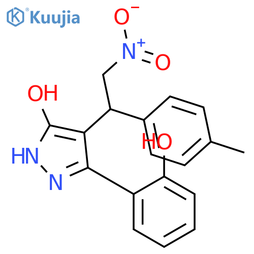 3-(2-hydroxyphenyl)-4-[1-(4-methylphenyl)-2-nitroethyl]-1H-pyrazol-5-ol structure