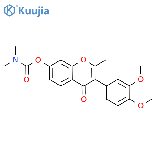 3-(3,4-dimethoxyphenyl)-2-methyl-4-oxo-4H-chromen-7-yl N,N-dimethylcarbamate structure