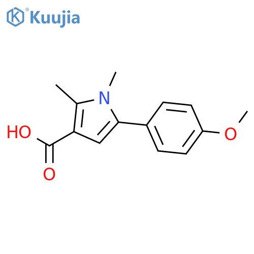 5-(4-Methoxyphenyl)-1,2-dimethyl-1H-pyrrole-3-carboxylic acid structure