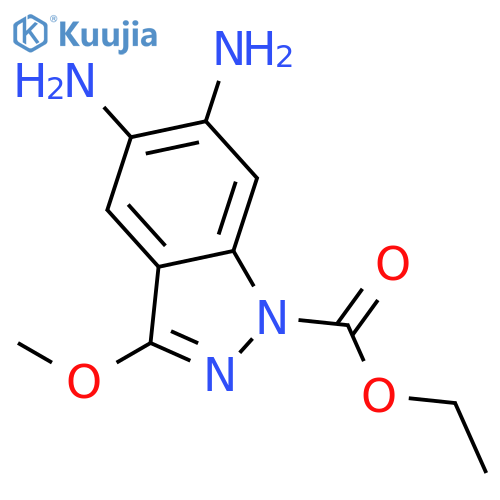 1H-Indazole-1-carboxylic acid, 5,6-diamino-3-methoxy-, ethyl ester structure