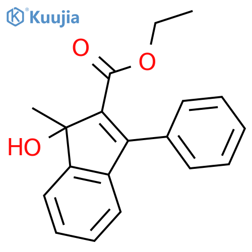 1H-INDENE-2-CARBOXYLIC ACID, 1-HYDROXY-1-METHYL-3-PHENYL-, ETHYL ESTER structure