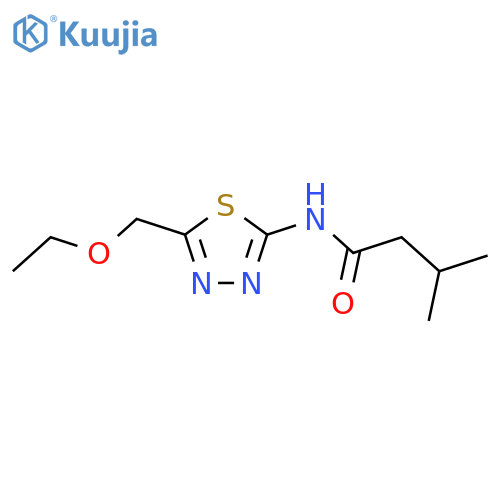 N-[5-(ethoxymethyl)-1,3,4-thiadiazol-2-yl]-3-methylbutanamide structure