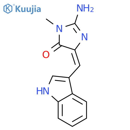4H-Imidazol-4-one,2-amino-3,5-dihydro-5-(1H-indol-3-ylmethylene)-3-methyl- structure