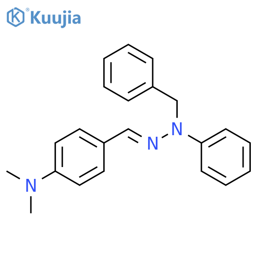 Benzaldehyde,4-(dimethylamino)-, 2-phenyl-2-(phenylmethyl)hydrazone structure