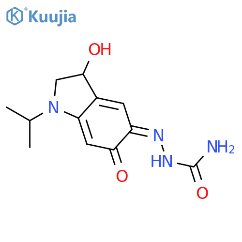 Hydrazinecarboxamide,2-[1,2,3,6-tetrahydro-3-hydroxy-1-(1-methylethyl)-6-oxo-5H-indol-5-ylidene]- structure
