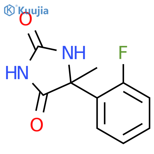5-(2-fluorophenyl)-5-methylimidazolidine-2,4-dione structure