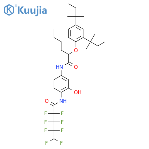 (2S)-2-[2,4-bis(1,1-dimethylpropyl)phenoxy]-N-{3-hydroxy-4-[(2,2,3,3,4,4,5,5-octafluoropentanoyl)amino]phenyl}hexanamide structure