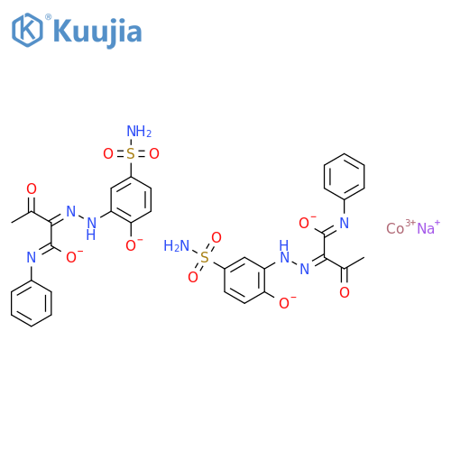sodium bis[2-[[5-(aminosulphonyl)-2-hydroxyphenyl]azo]-3-oxo-N-phenylbutyramidato(2-)]cobaltate(1-) structure