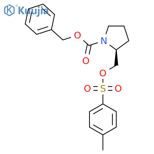 (S)-2-(Toluene-4-sulfonyloxymethyl)-pyrrolidine-1-carboxylic acid benzyl ester structure