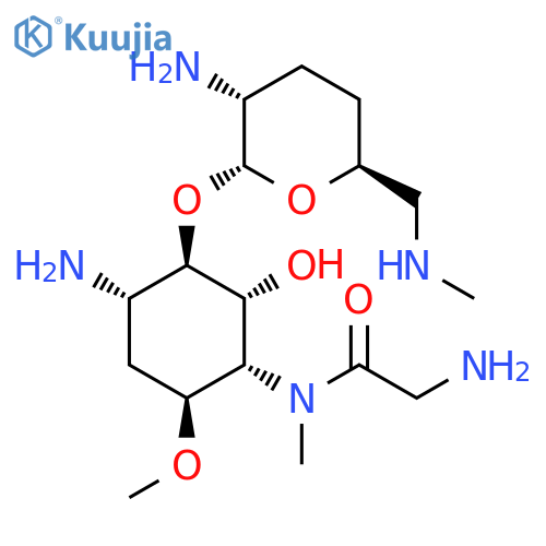 L-chiro-Inositol,4-amino-1-[(2-aminoacetyl)methylamino]-3-O-[2-amino-2,3,4,6-tetradeoxy-6-(methylamino)-a-D-erythro-hexopyranosyl]-1,4,5-trideoxy-6-O-methyl- structure
