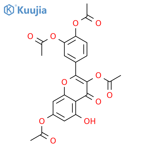 2-[3,4-bis(acetyloxy)phenyl]-5-hydroxy-4-oxo-4H-chromene-3,7-diyl diacetate structure