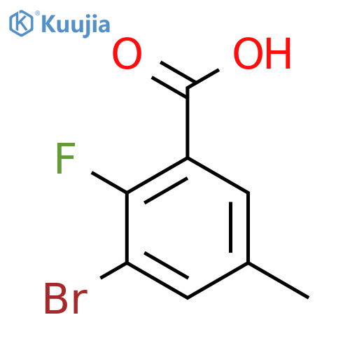 3-Bromo-2-fluoro-5-methylbenzoic acid structure