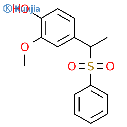 Phenol,2-methoxy-4-[1-(phenylsulfonyl)ethyl]- structure