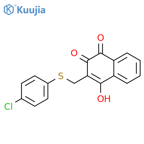 3-{[(4-chlorophenyl)sulfanyl]methyl}-4-hydroxynaphthalene-1,2-dione structure
