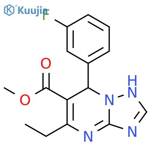 methyl 5-ethyl-7-(3-fluorophenyl)-4H,7H-1,2,4triazolo1,5-apyrimidine-6-carboxylate structure